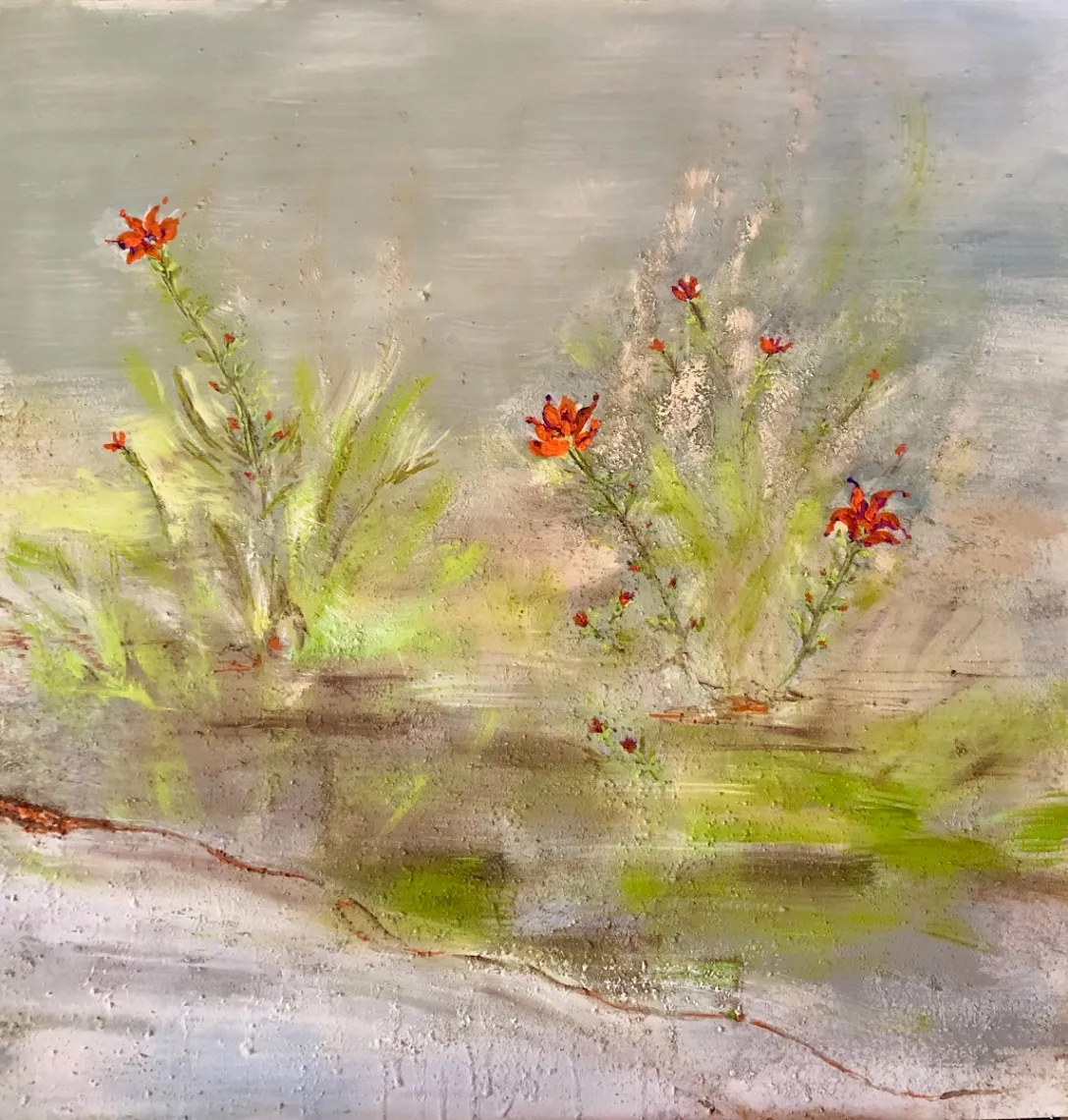 Untitled – 100 × 100 cm, Mixed media on canvas, 2023. Painting by Nilüfer Örel.