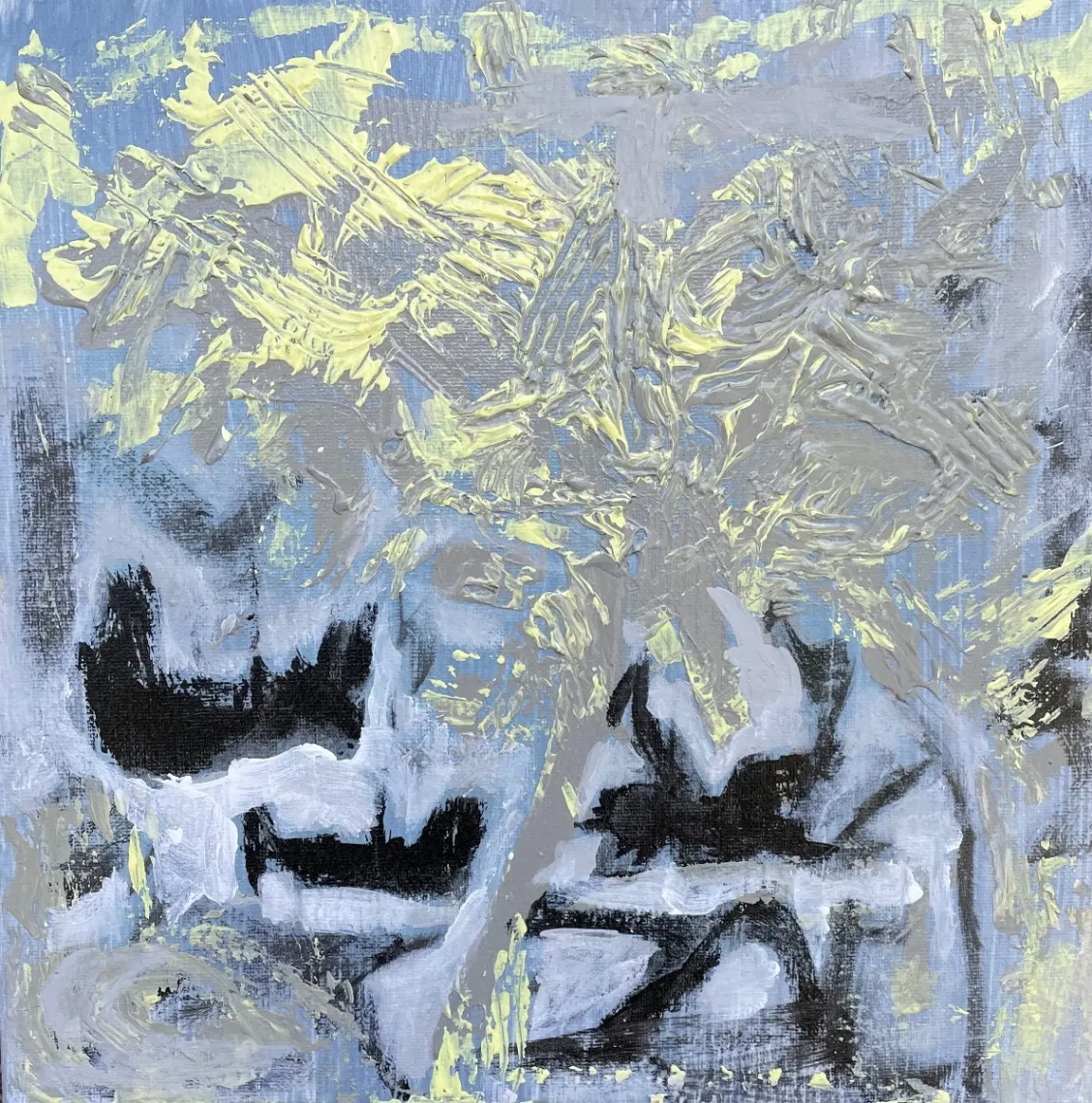 Untitled – 30 × 30 cm, Mixed media on canvas, 2023. Painting by Nilüfer Örel.