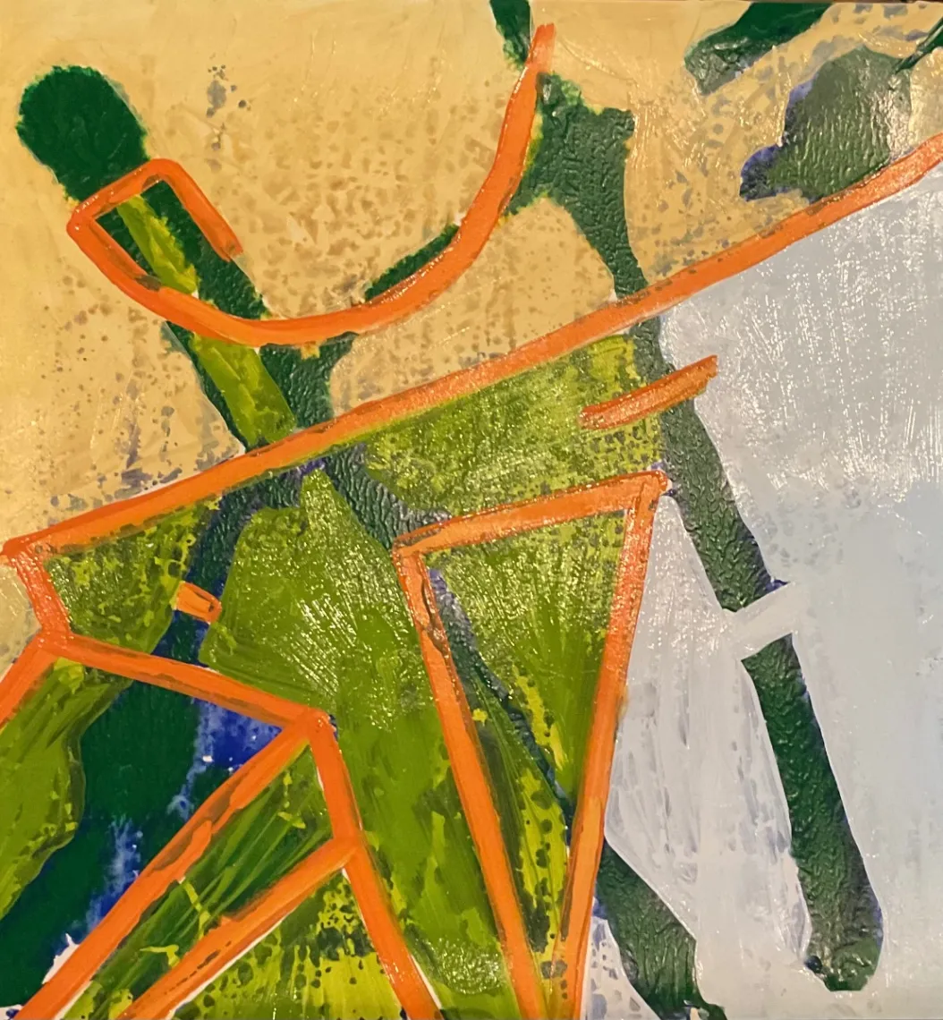 Untitled – 40 × 40 cm, Mixed media on paper, 2024. Painting by Nilüfer Örel.