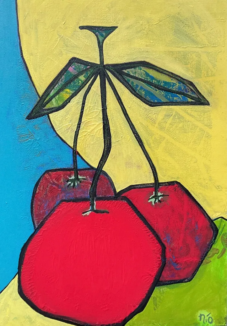Untitled – 50 × 70 cm, Mixed media on canvas, 2024. Painting by Nilüfer Örel.
