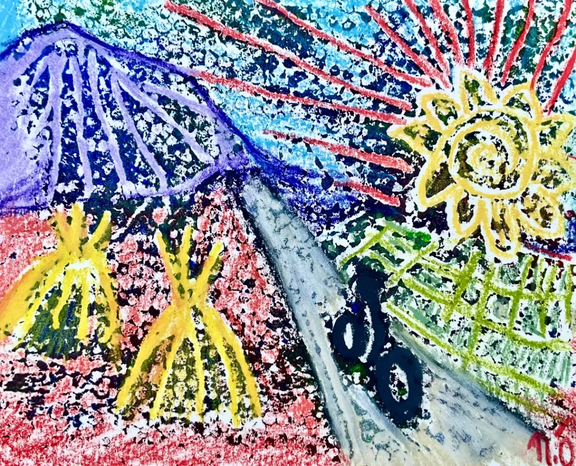 Untitled – 10 × 13 cm, Mixed media on paper, 2025. Painting by Nilüfer Örel.