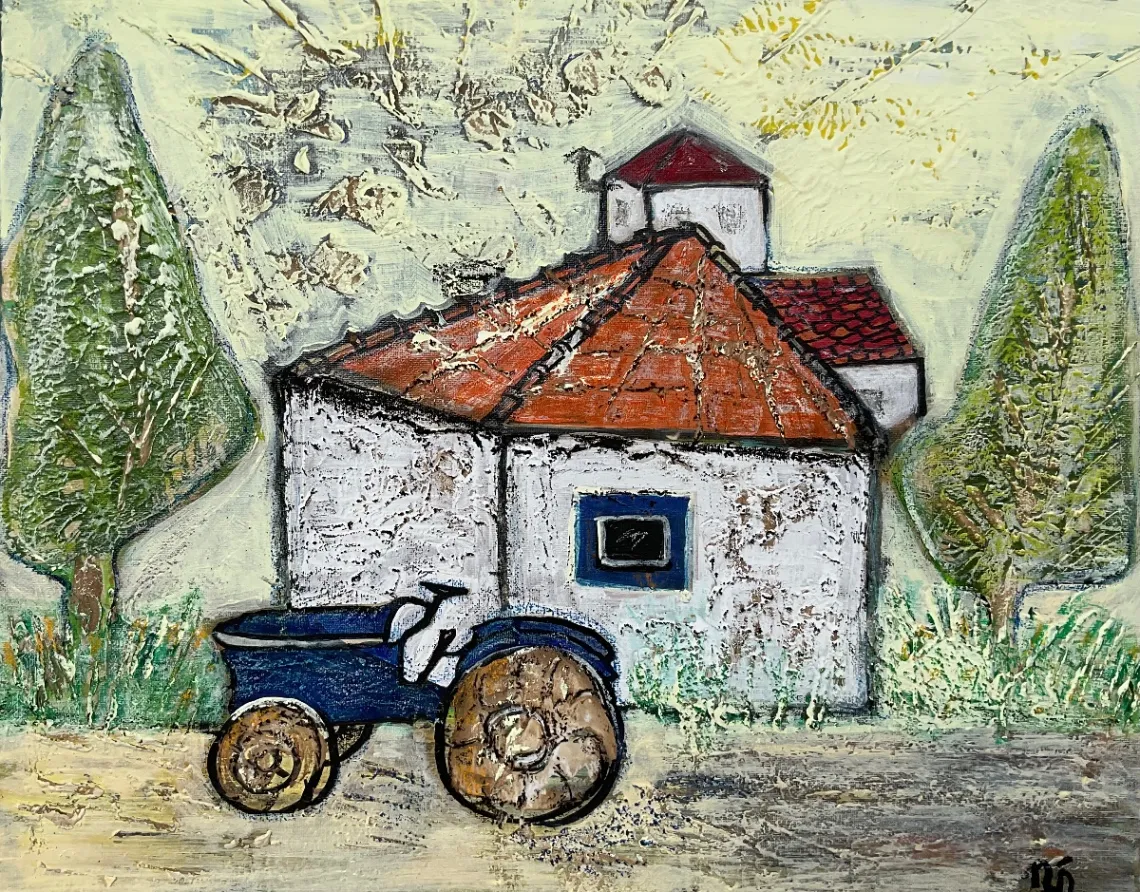 Untitled – 40 × 50 cm, Mixed media on canvas, 2023. Painting by Nilüfer Örel.