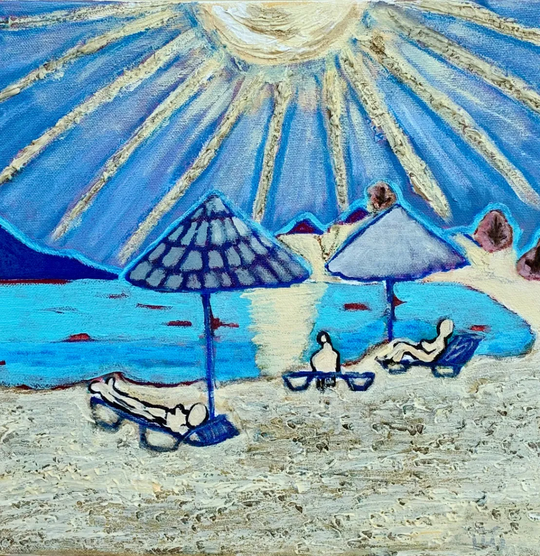 Untitled – 30 × 30 cm, Mixed media on canvas, 2023. Painting by Nilüfer Örel.