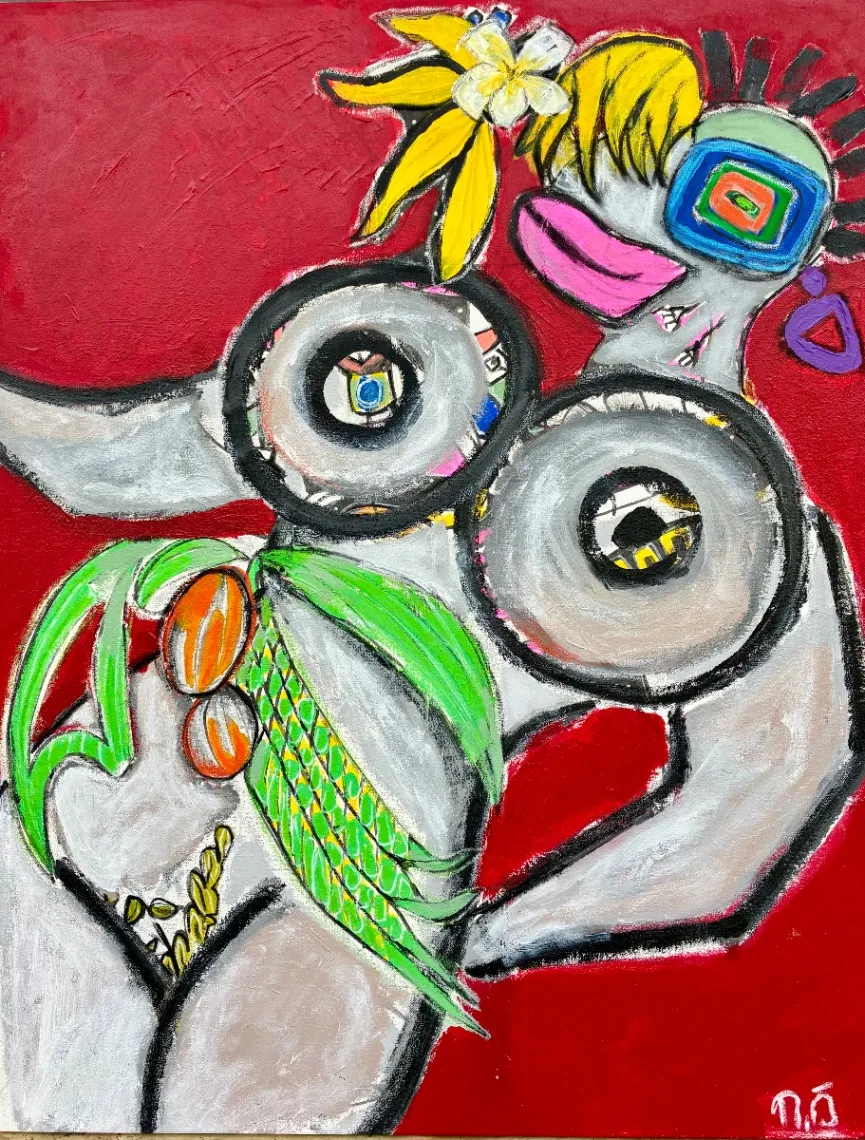Untitled – Mixed media on canvas, 2026. Painting by Nilüfer Örel.
