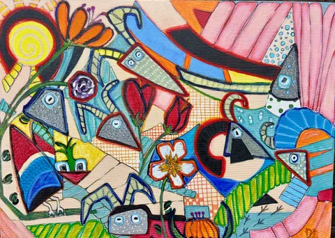 Untitled – 110 × 80 cm, Mixed media on canvas, 2025. Painting by Nilüfer Örel.