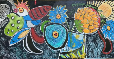 Untitled – 104 × 204 cm, Mixed media on canvas, 2024. Painting by Nilüfer Örel.