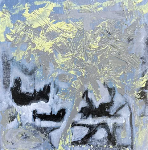 Untitled – 30 × 30 cm, Mixed media on canvas, 2023. Painting by Nilüfer Örel.