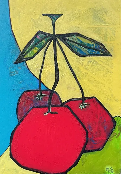 Untitled – 50 × 70 cm, Mixed media on canvas, 2024. Painting by Nilüfer Örel.