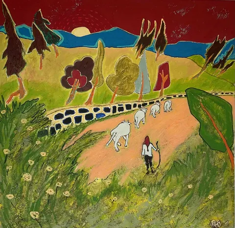 Untitled – 100 × 100 cm, Mixed media on canvas, 2024. Painting by Nilüfer Örel.
