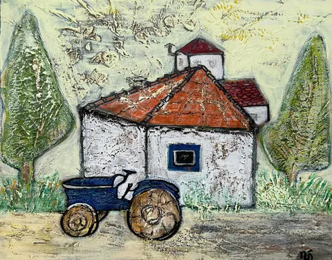 Untitled – 40 × 50 cm, Mixed media on canvas, 2023. Painting by Nilüfer Örel.