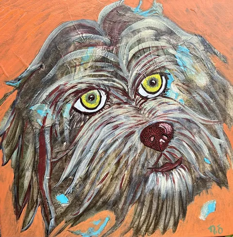 Untitled – 40 × 40 cm, Mixed media on canvas, 2024. Painting by Nilüfer Örel.