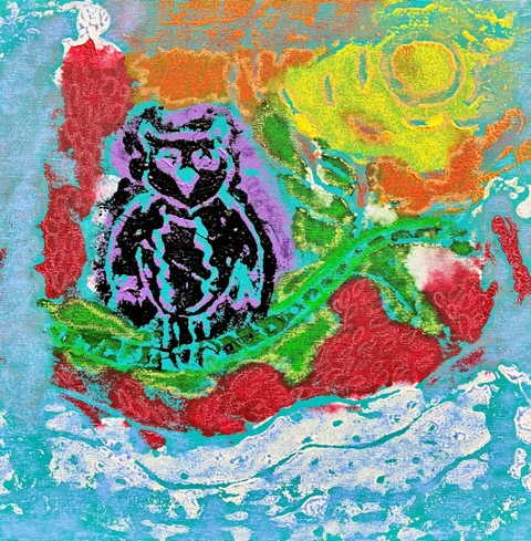 Untitled – 40 × 40 cm, Mixed media on canvas, 2025. Painting by Nilüfer Örel.