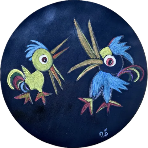 Untitled – 60 cm Mixed media on canvas, 2024. Painting by Nilüfer Örel.