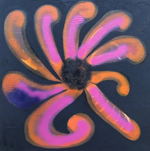 Untitled – 50 × 50 cm, Mixed media on canvas, 2023. Painting by Nilüfer Örel.