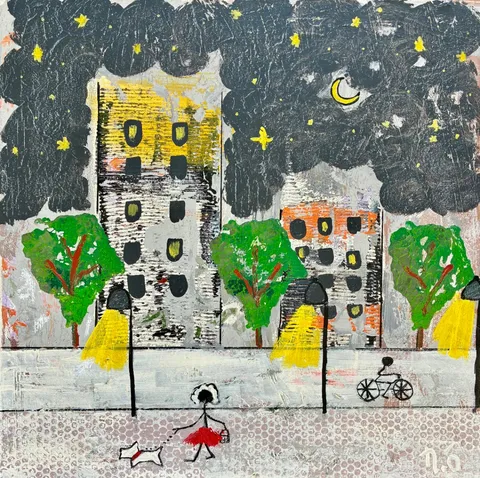 Untitled – Mixed media on canvas, 2023. Painting by Nilüfer Örel.