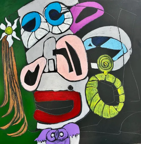 Untitled – 100 × 100 cm, Mixed media on canvas, 2025. Painting by Nilüfer Örel.