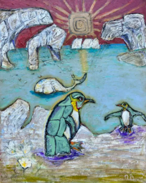 Untitled – 80 × 100 cm, Mixed media on canvas, 2026. Painting by Nilüfer Örel.