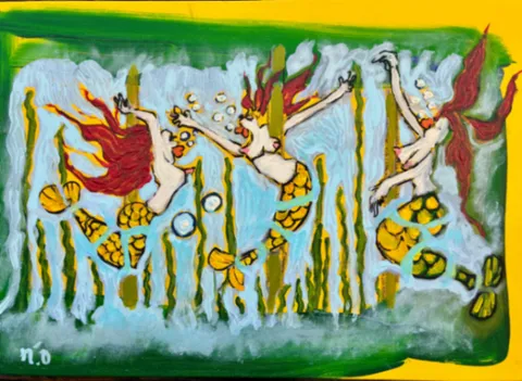 Untitled – 35 × 50 cm, Mixed media on canvas, 2026. Painting by Nilüfer Örel.