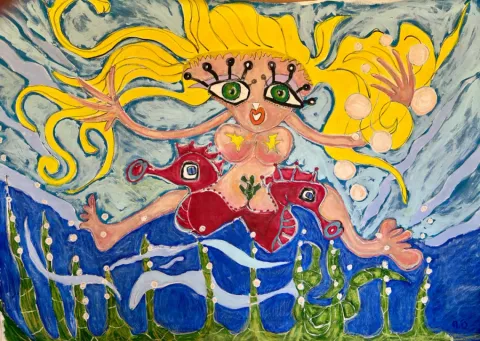 Sans titre – 120 × 170 cm, Technique mixte sur toile, 2026. Peinture de Nilüfer Örel.