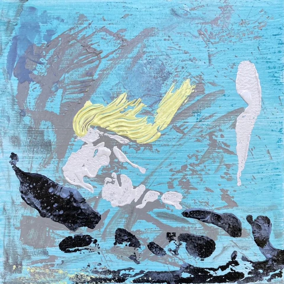 No title – 30 X 30 Mixed media on canvas, 2023. Painting by Nilüfer Örel.