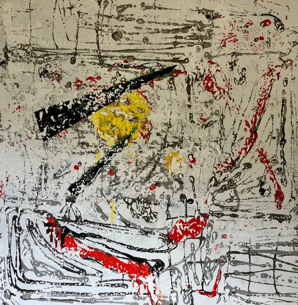 No title – 160 X 160 Mixed media on canvas, 2023. Painting by Nilüfer Örel.
