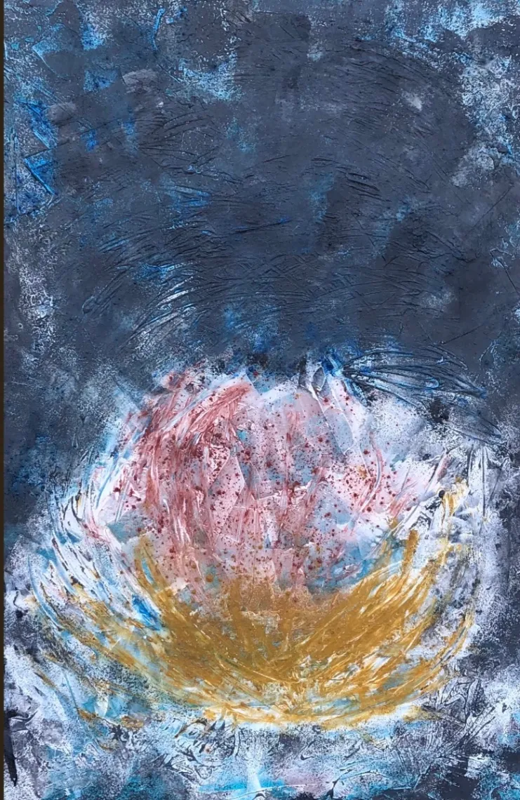 No title – 90 X 60 Mixed media on canvas, 2023. Painting by Nilüfer Örel.
