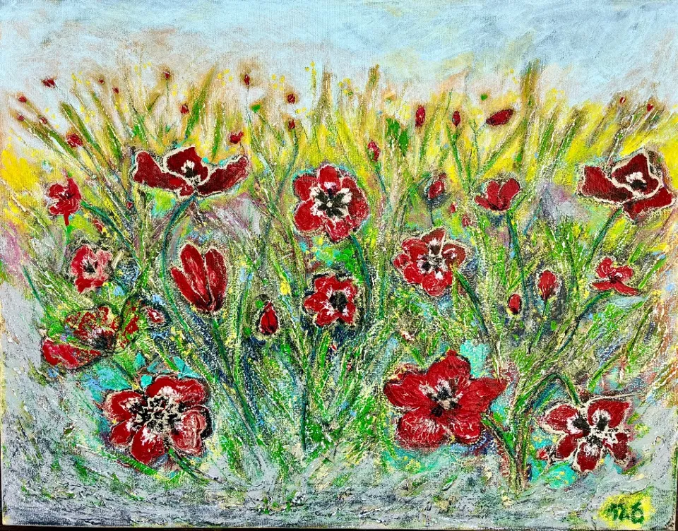 No title – 70 X 90 Mixed media on canvas , 2025. Painting by Nilüfer Örel.