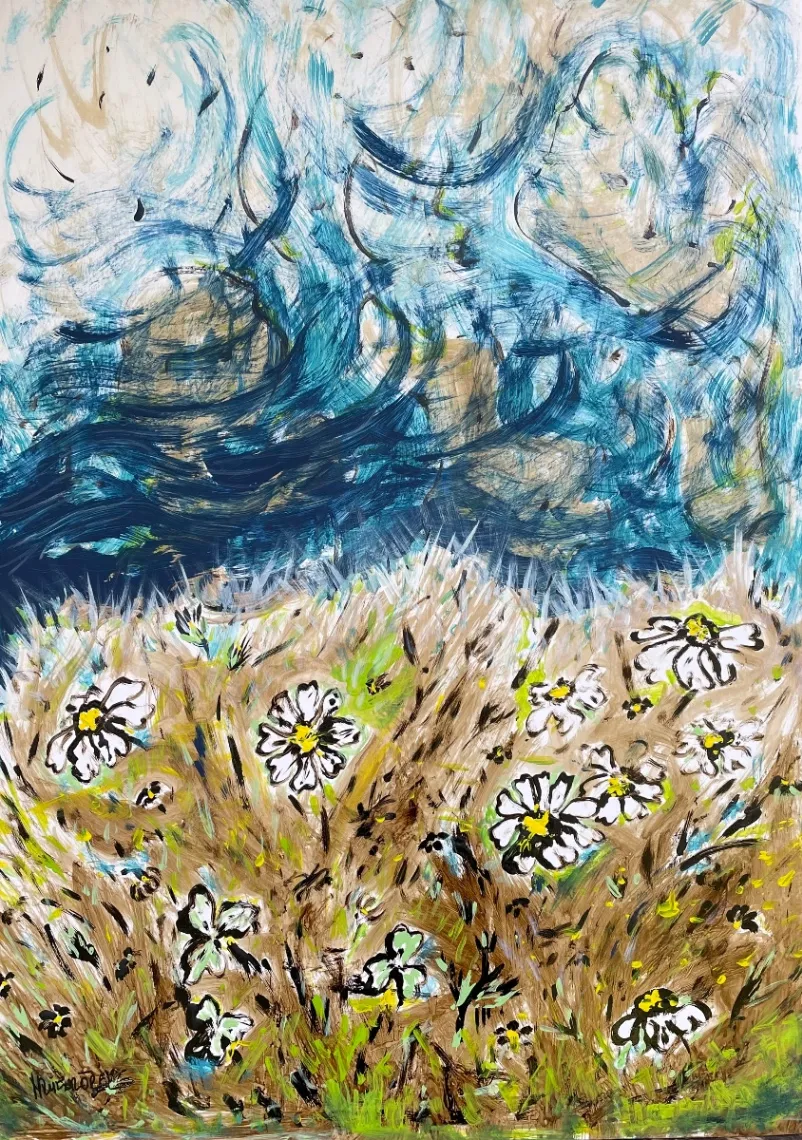 No title – Mixed media on paper, 2023. Painting by Nilüfer Örel.