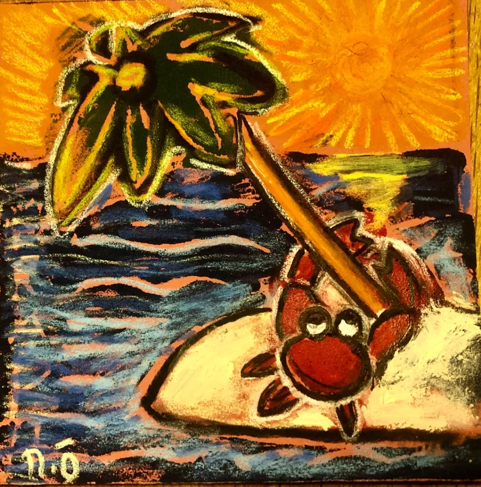 No title – 10 X 10 Mixed media on paper, 2025. Painting by Nilüfer Örel.