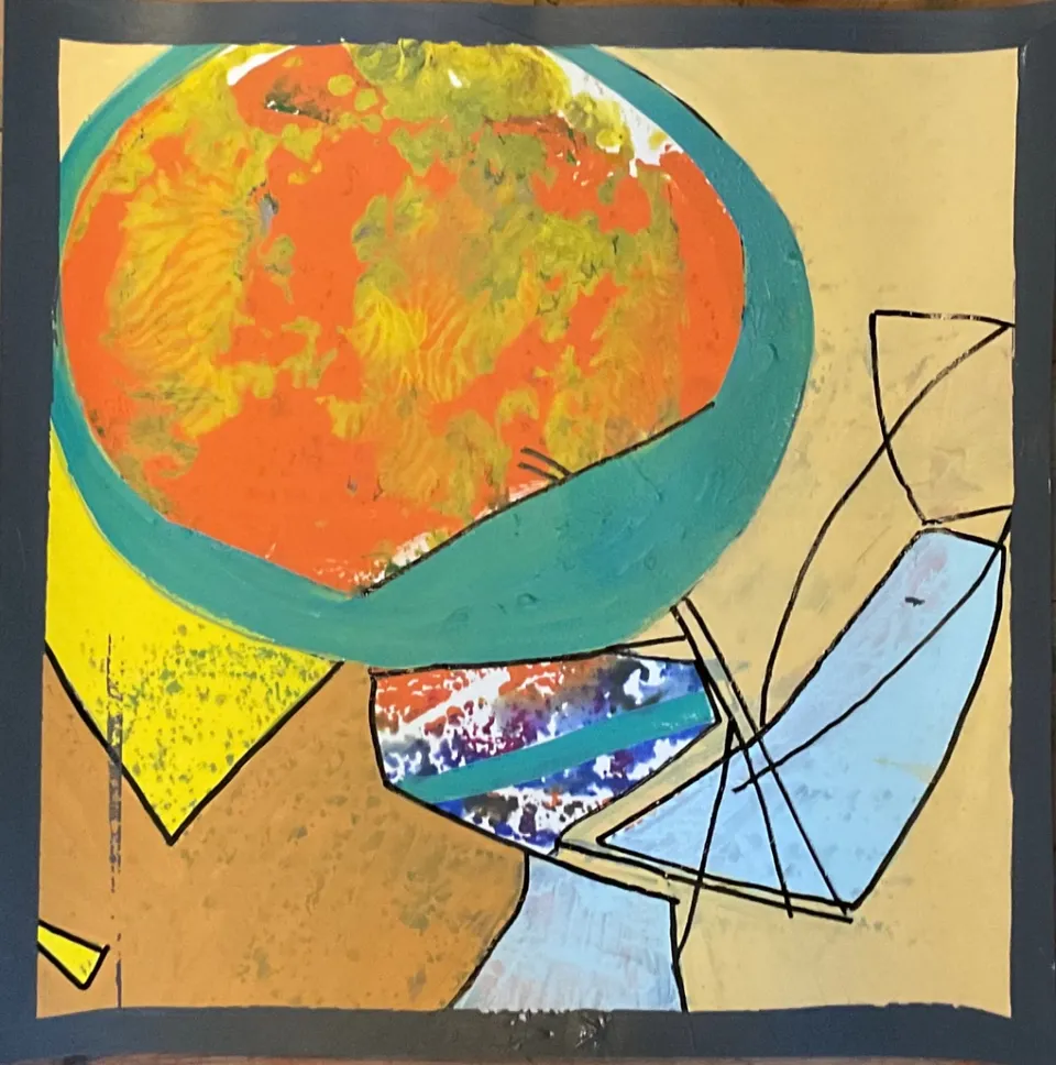 No title – 40 X 40 Mixed media on paper, 2023. Painting by Nilüfer Örel.