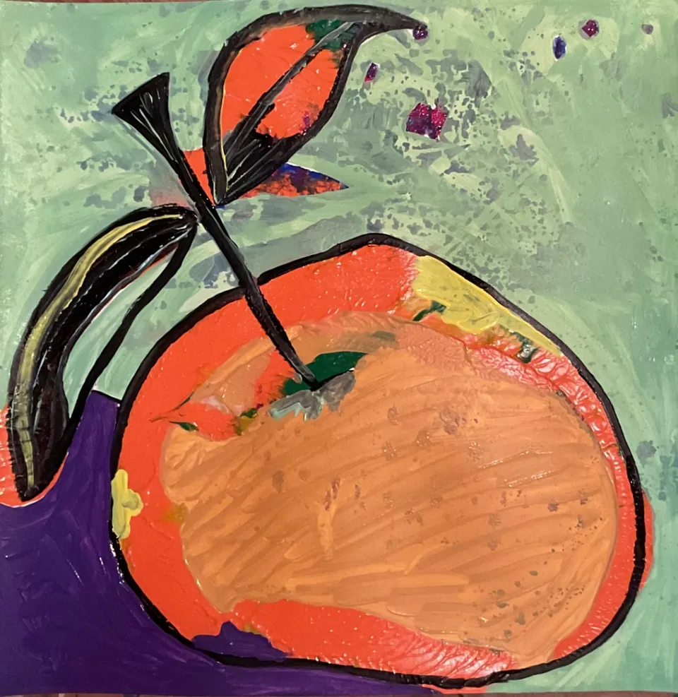 No title – 40 X 40 Mixed media on paper, 2024. Painting by Nilüfer Örel.