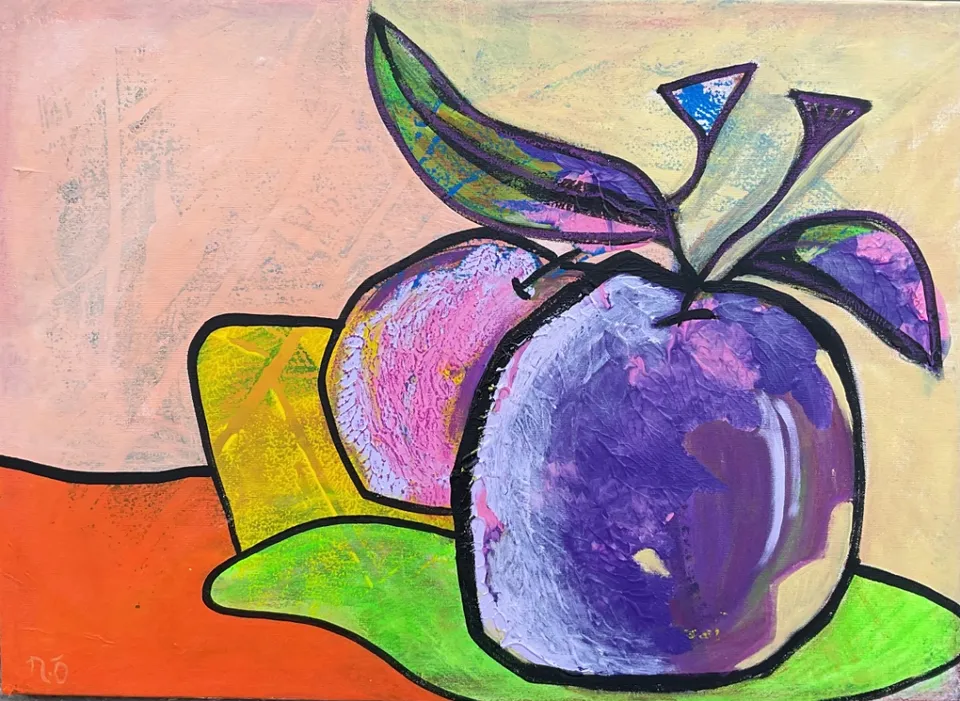 No title – 50 X 70 Mixed media on canvas, 2024. Painting by Nilüfer Örel.