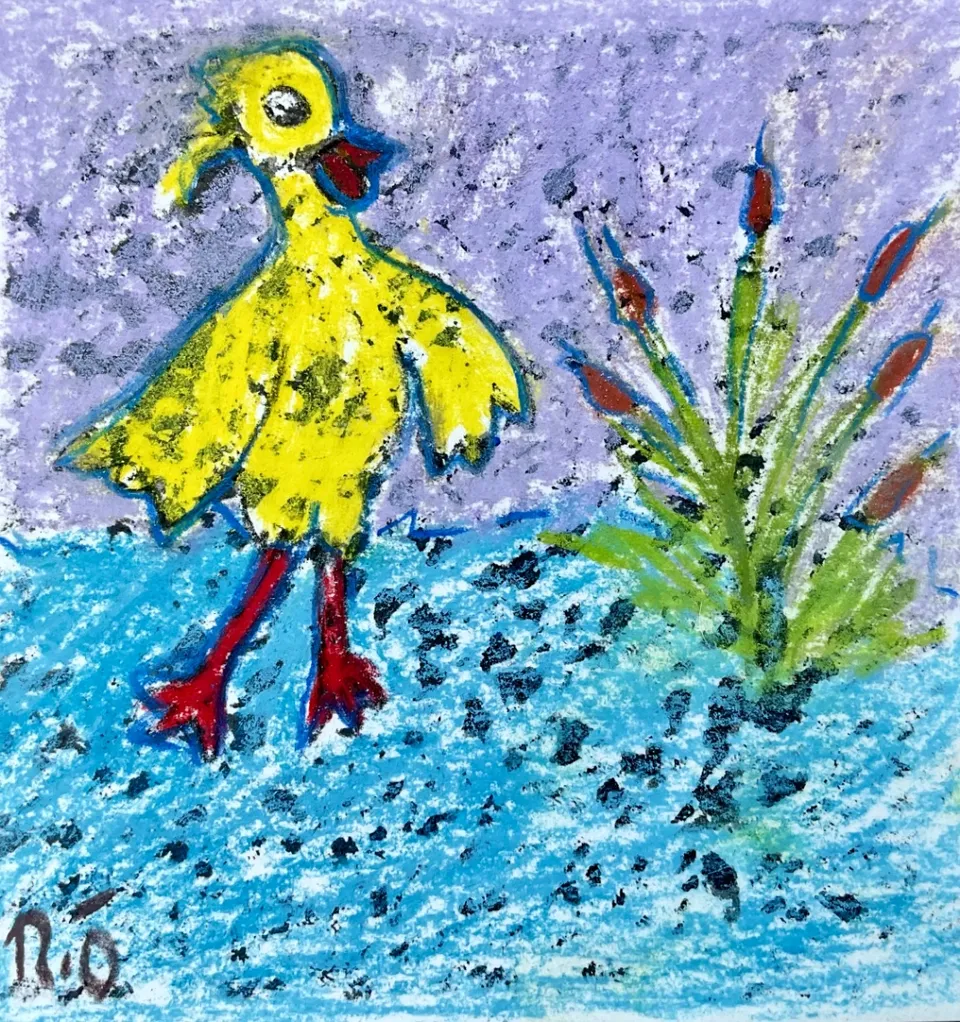 No title – 10 X 10 Mixed media on paper, 2024. Painting by Nilüfer Örel.