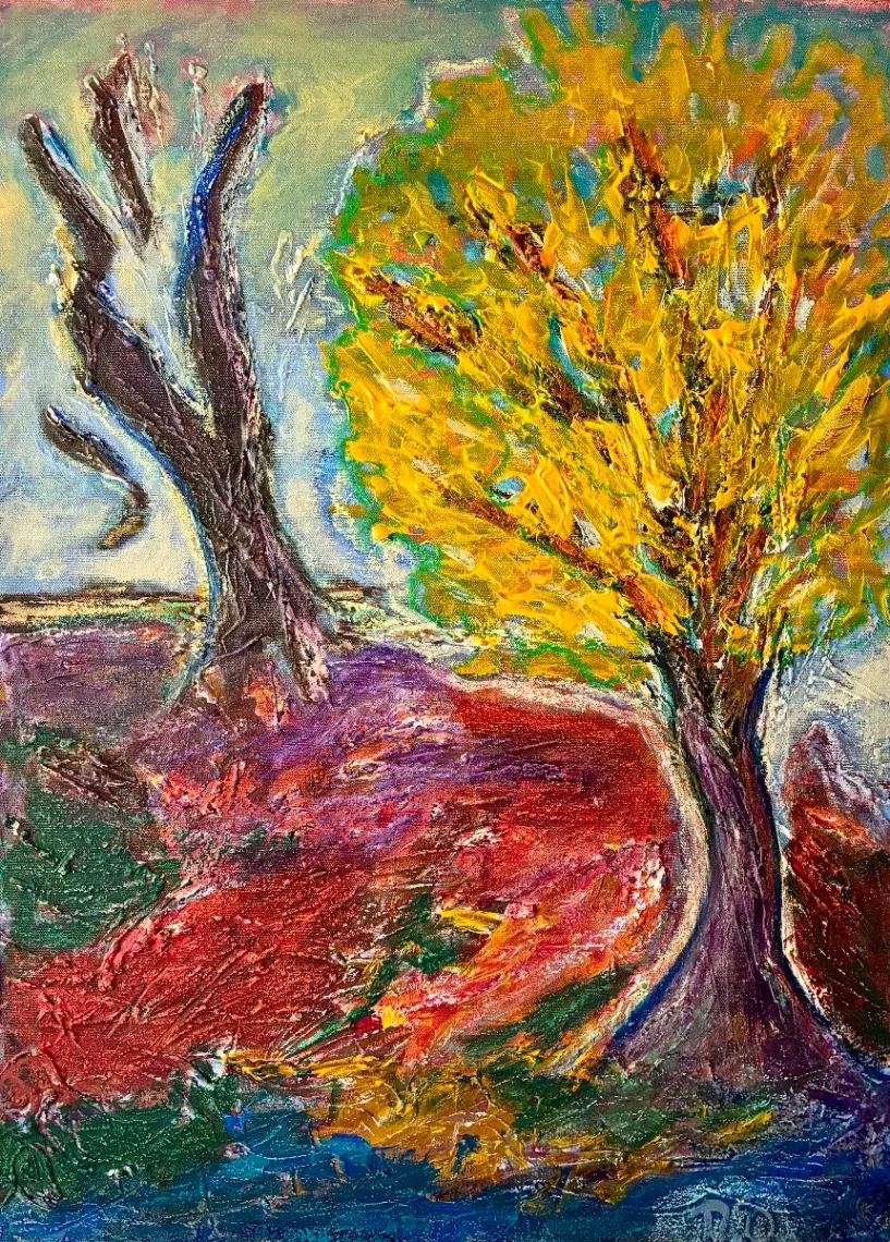 No title – 70 X 50 Mixed media on canvas, 2024. Painting by Nilüfer Örel.