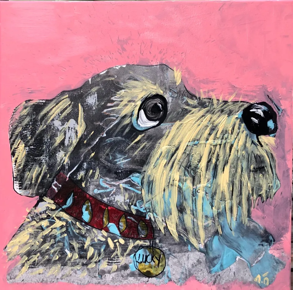 No title – 50 X 50 Mixed media on canvas, 2024. Painting by Nilüfer Örel.