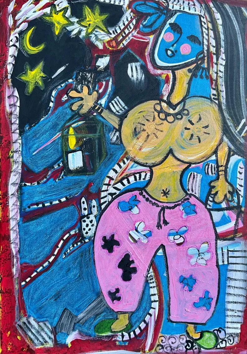 No title – 50 X 70 Mixed media on canvas, 2024. Painting by Nilüfer Örel.