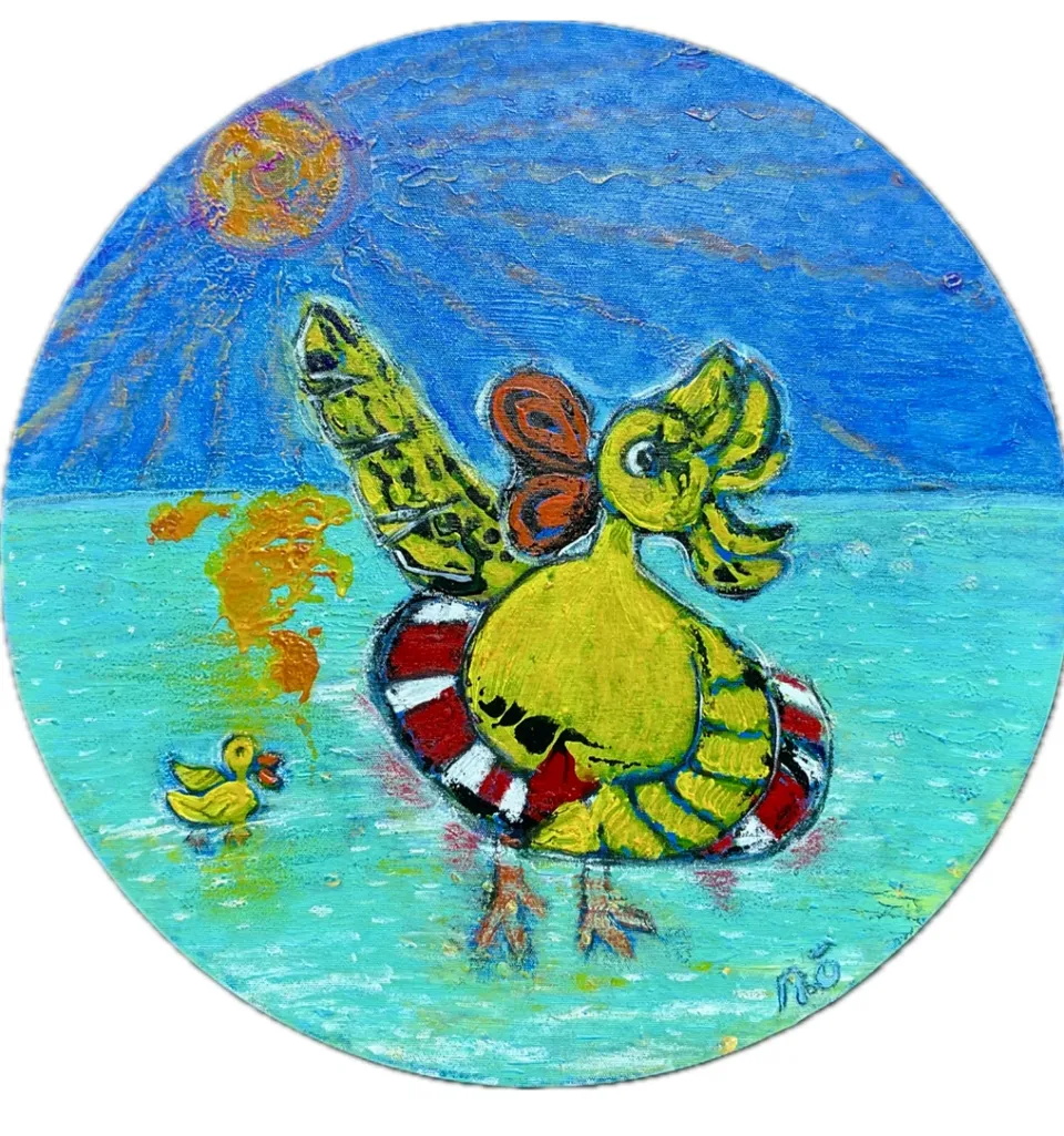 No title – 50 cm Mixed media on canvas, 2025. Painting by Nilüfer Örel.