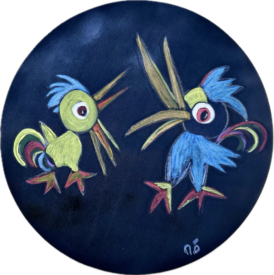 No title – 60 cm Mixed media on canvas, 2024. Painting by Nilüfer Örel.