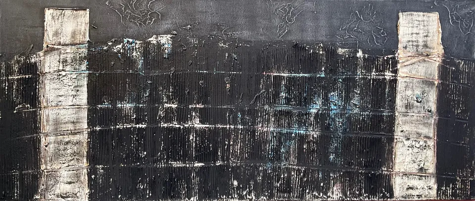 No title – 60 X 140 Mixed media on canvas, 2023. Painting by Nilüfer Örel.