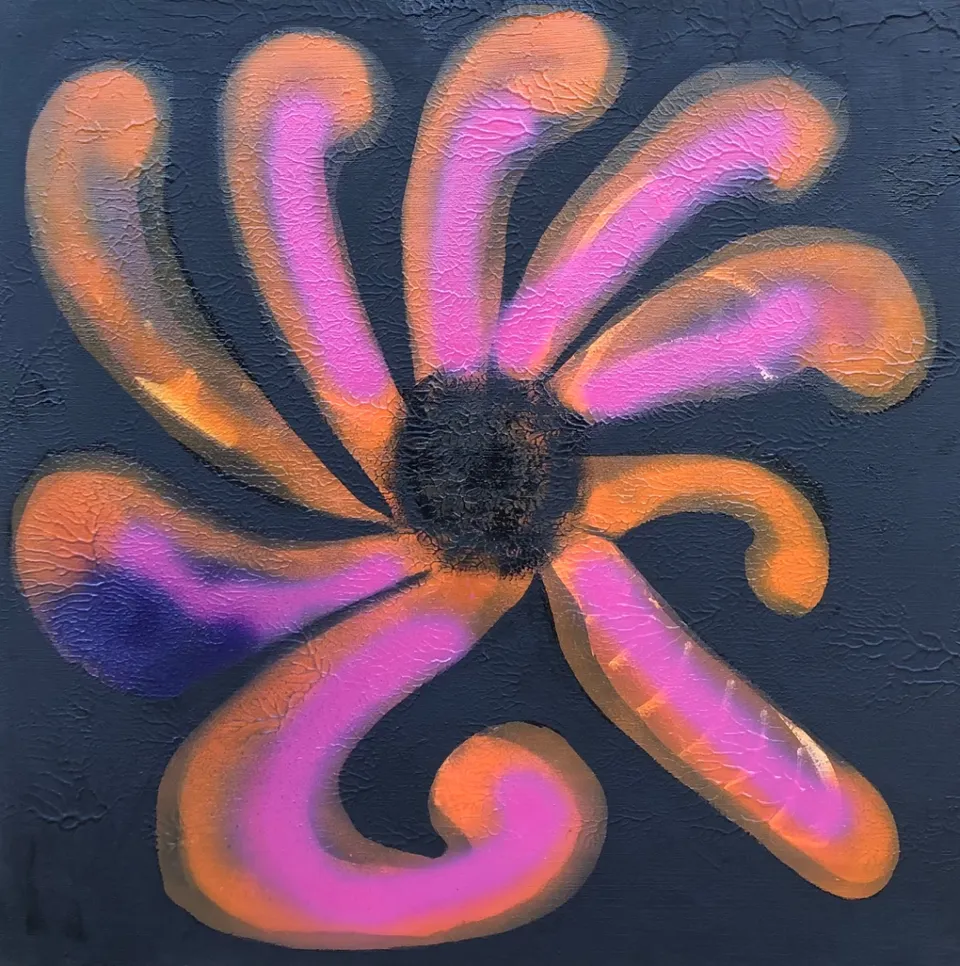No title – 50 X 50 mixed  media on canvas, 2023. Painting by Nilüfer Örel.