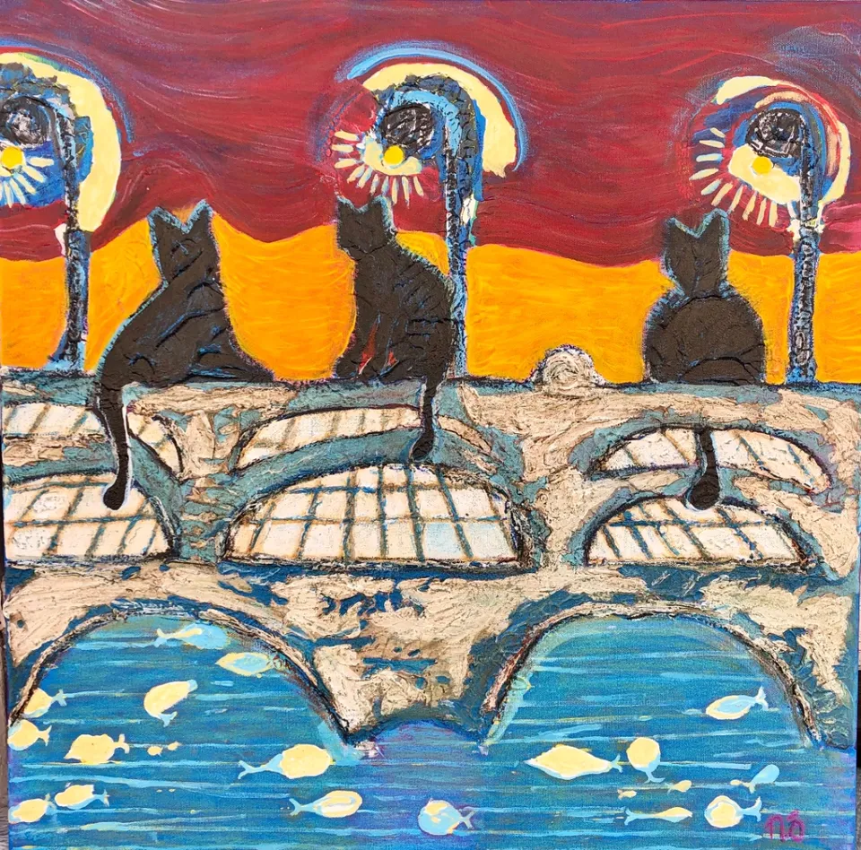 No title – Mixed media on canvas, 2023. Painting by Nilüfer Örel.