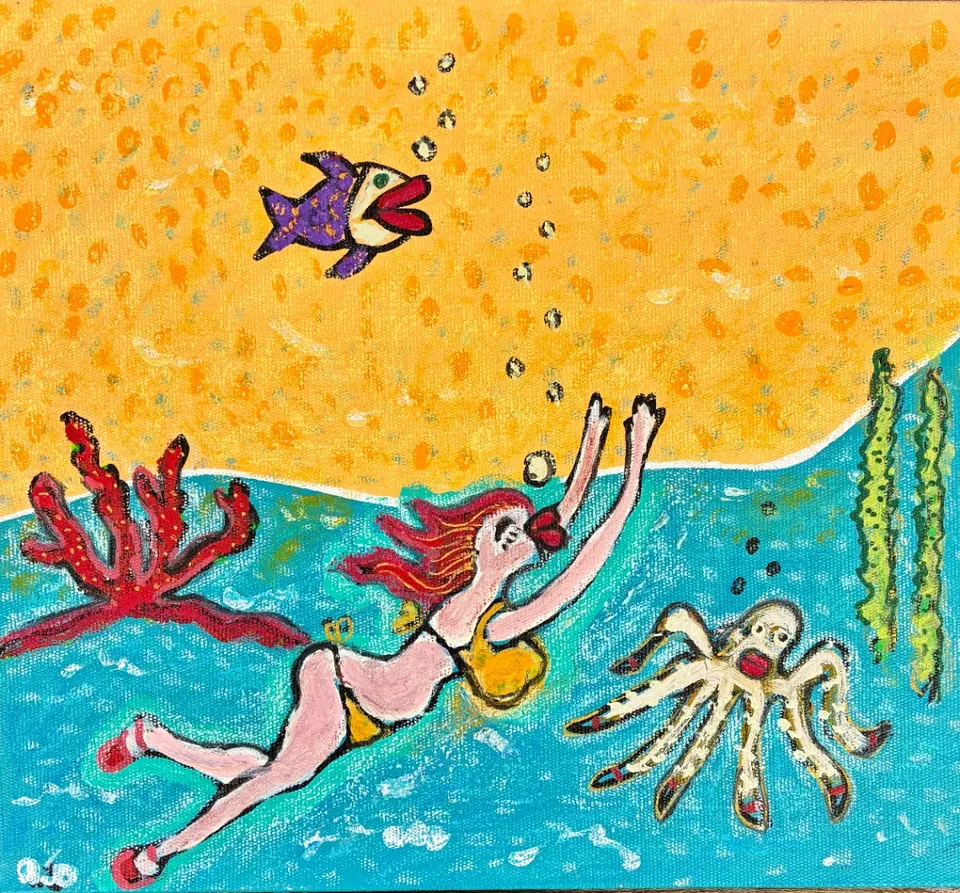 No title – Mixed media on canvas, 2023. Painting by Nilüfer Örel.