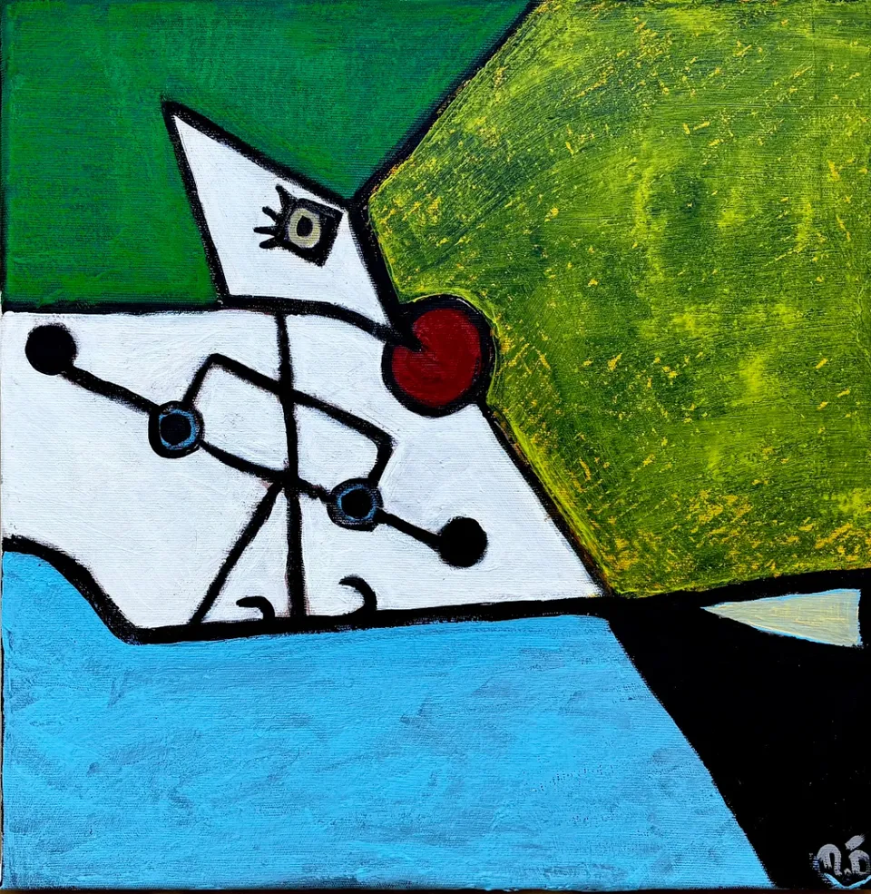 Untitled – 40 X 40 mixed media on canvas, 2025. Painting by Nilüfer Örel.