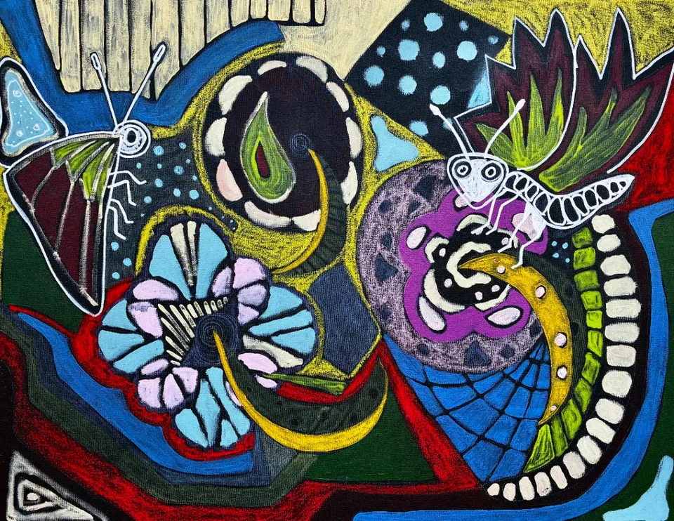 Untitled – 90 X 70 mixed media on canvas, 2025. Painting by Nilüfer Örel.