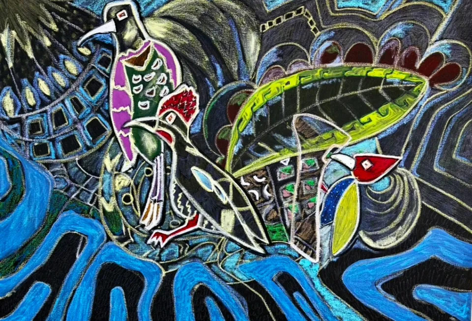 Untitled – 100 X 70 mixed media on canvas, 2025. Painting by Nilüfer Örel.