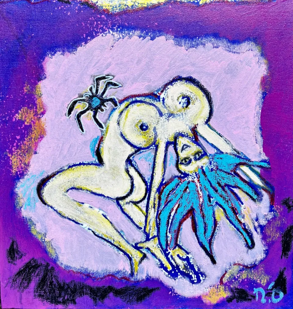 Untitled – 40 X 40 Mixed media on canvas, 2025. Painting by Nilüfer Örel.
