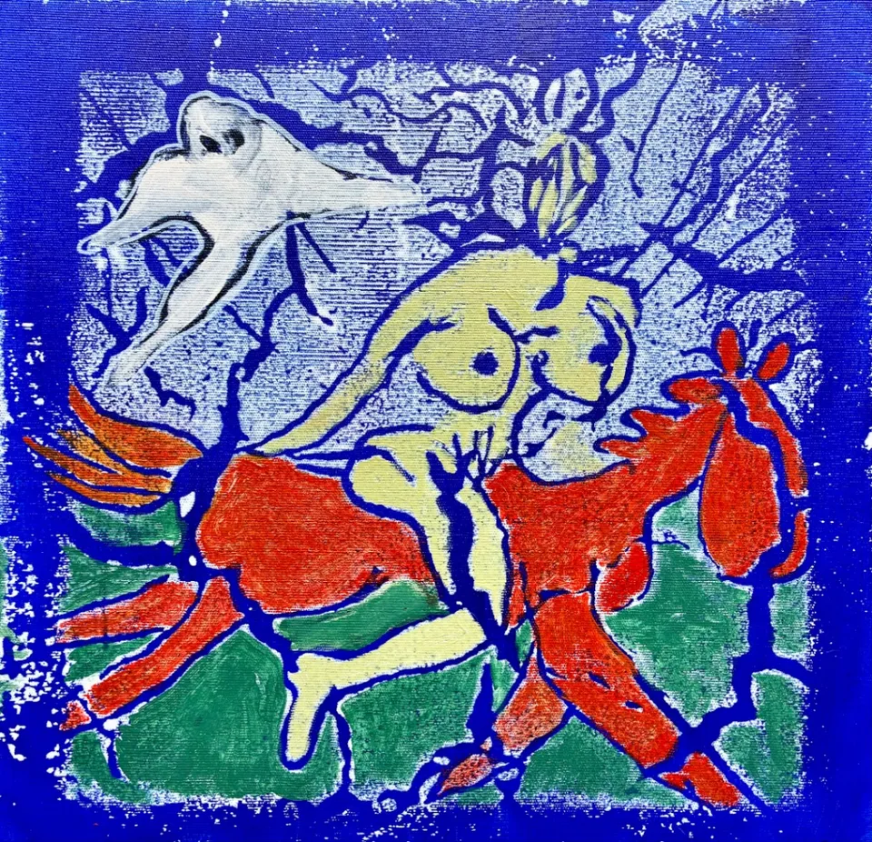Untitled – 40 X 40 Mixed media on canvas, 2025. Painting by Nilüfer Örel.