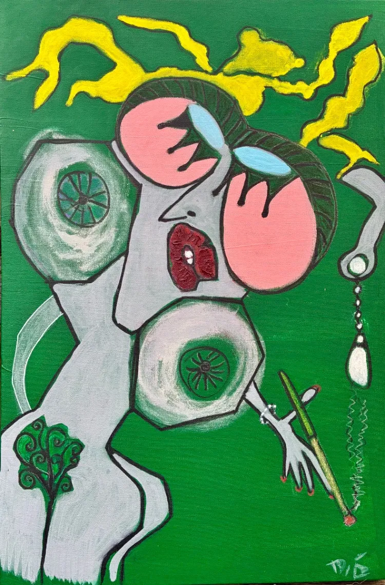Froid – 60 X 40 mixed media on canvas, 2026. Painting by Nilüfer Örel.
