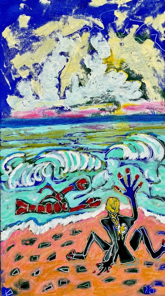 Untitled – mixed media on canvas, 2026. Painting by Nilüfer Örel.