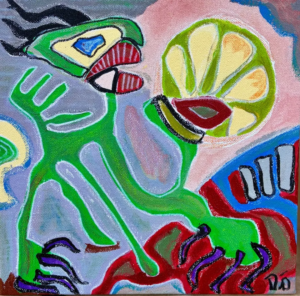 Untitled – mixed media on canvas, 2026. Painting by Nilüfer Örel.